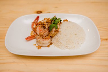 Kızarmış karides sarımsak pirinç, Tayland Gıda