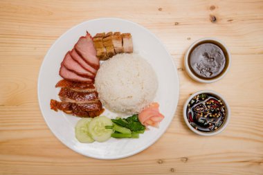 Kızarmış ördek ve pirinç, Tay gıda, Çin yemeği ile Kızartma domuz