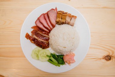 Kızarmış ördek ve pirinç, Tay gıda, Çin yemeği ile Kızartma domuz