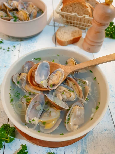 Clam chowder Miso soup or Asari Miso soup, japanese food