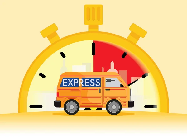 van express delivery service in background vector, mobile application