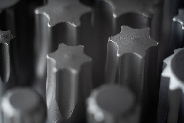 Background pattern of professional iron tools with hex, star and spline bits.