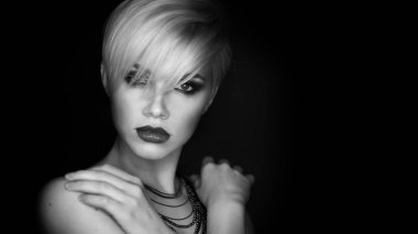 Makyaj güzel kız. Kadın moda portre