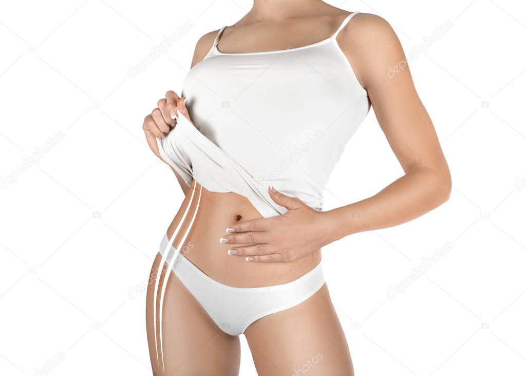 Closeup Female Body In Underwear.