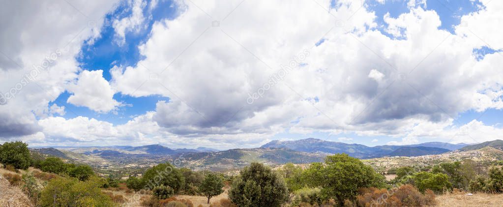 panoramic view from the mountains on the island of Sardinia