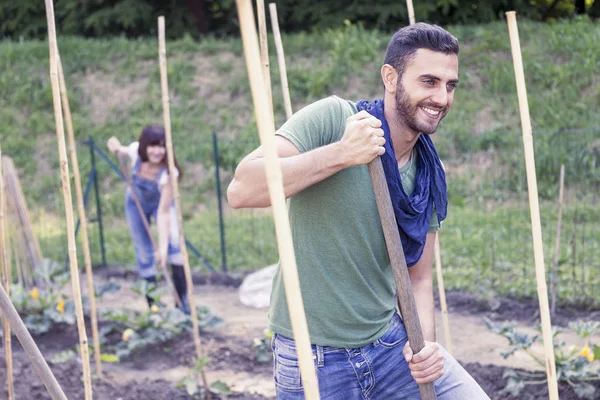 Portrait d'une jeune jardinière au travail dans sa serre — Photo