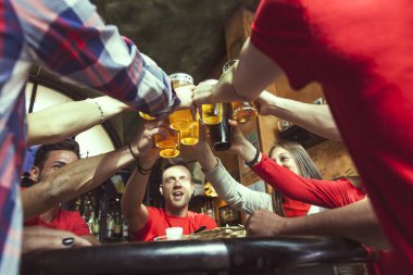 bir grup insan bir barda bira içmek kutlama