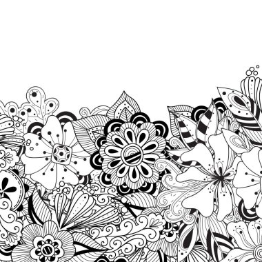 Siyah ve beyaz el vektör dekoratif unsur kenarlık görünerek öğenin