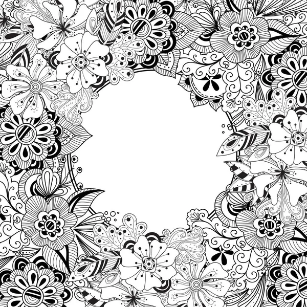 Blanco y negro dibujado a mano vector elemento decorativo borde — Archivo Imágenes Vectoriales