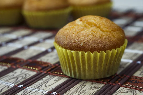 stock image A lot of tasty muffins with banana filling