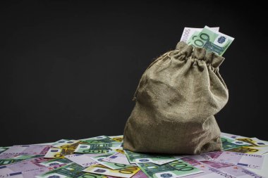 Euro beyaz bir tablo tam bir torba