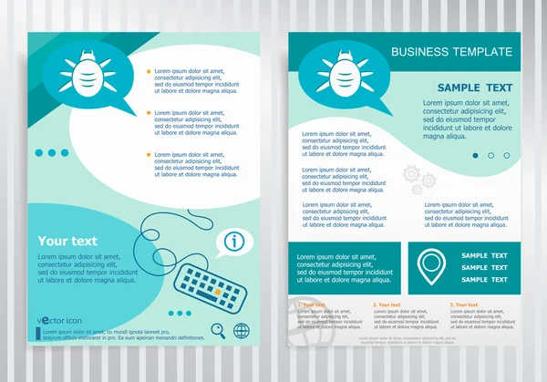 Bug symbol on vector Brochure. Flyer design. — Stock Vector