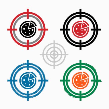 Pizza hedef simgeleri arka plan üzerinde