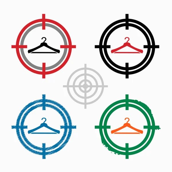 Aufhänger-Symbol auf dem Hintergrund der Zielsymbole — Stockvektor