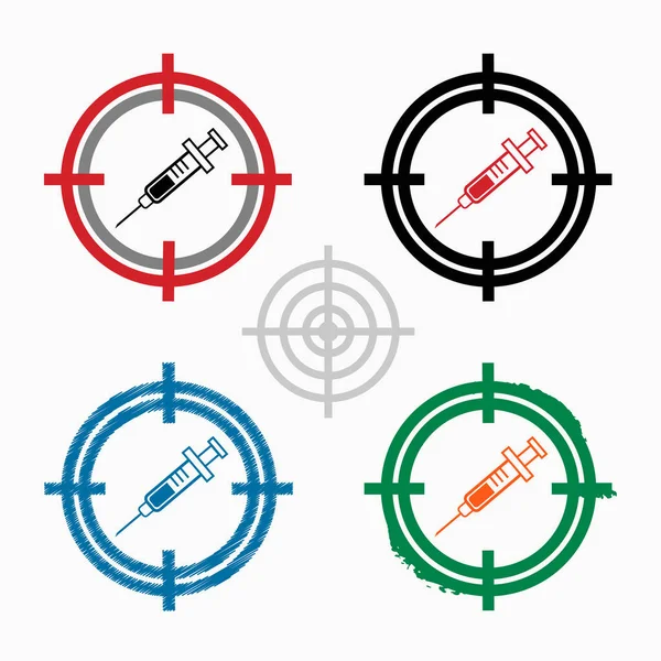 Şırınga simgesini hedef simgeleri arka plan üzerinde