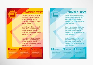 Soyut vektör modern el ilanı, broşür vektör monitör sembolü 
