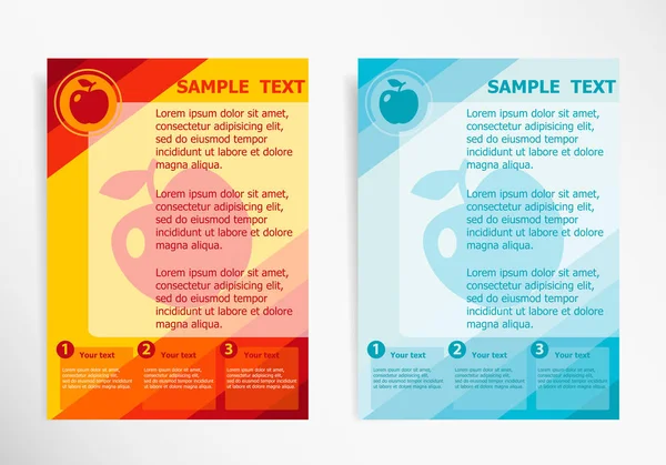 추상적인 벡터 현대 플라이어, 브로셔 벡터 온도에 애플 아이콘 — 스톡 벡터