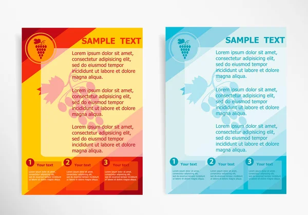 포도 기호에 추상 벡터 현대 플라이어, 브로셔 벡터 테 — 스톡 벡터