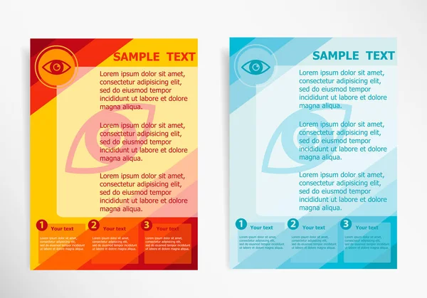추상적인 벡터 현대 플라이어, 브로셔 벡터에 눈 아이콘 기호 — 스톡 벡터
