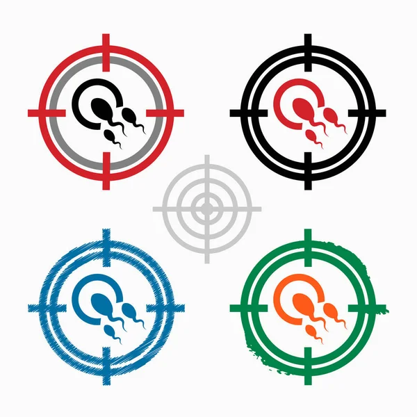 Spermlerinin ve hedef simgeleri arka plan üstünde yumurta kutsal kişilerin resmi