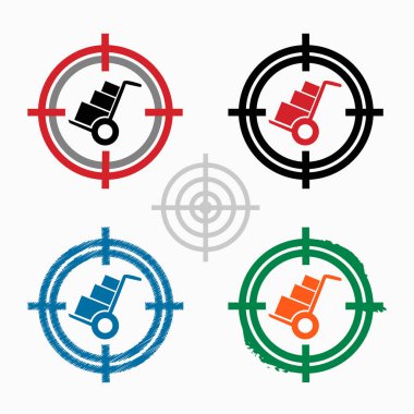 El arabası hedef simgeleri arka plan üzerinde