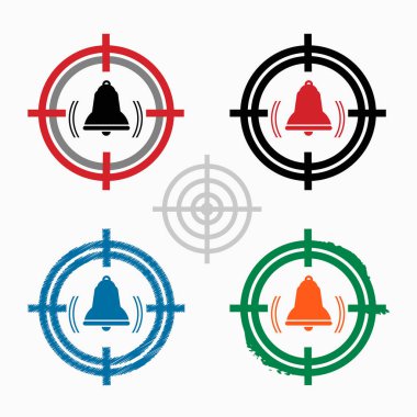 Zil simgesini hedef simgeleri arka plan üzerinde