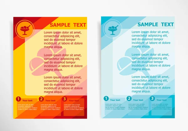 아이스크림 아이콘 기호에 추상 벡터 현대 플라이어, 브로셔 — 스톡 벡터