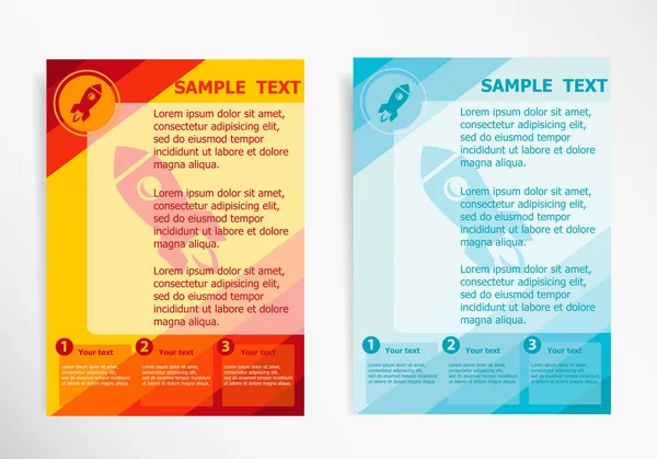 추상적인 벡터 현대 플라이어, 브로셔 벡터 가장에 로켓 아이콘 — 스톡 벡터