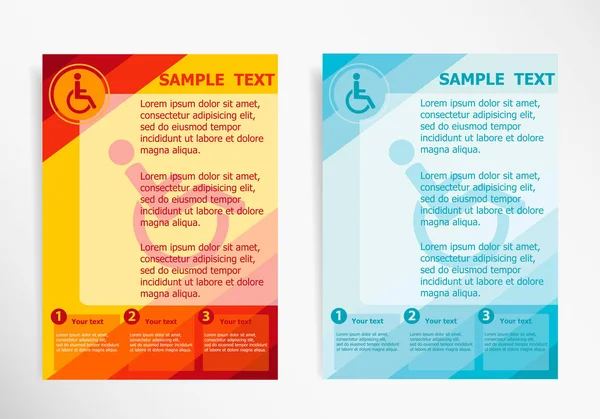 추상적인 벡터 현대 전단지에 장애인된 핸디캡 아이콘 — 스톡 벡터