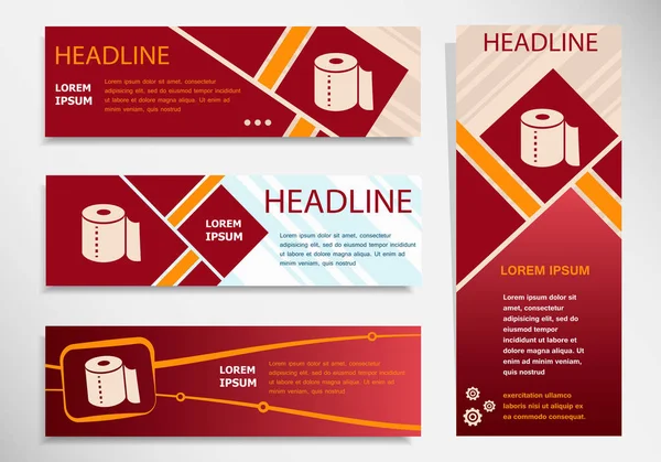 Website headers van wc-papier — Stockvector