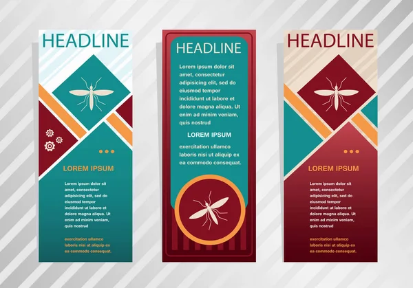 Mosquito pictogram op verticale banner — Stockvector