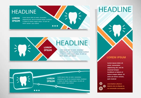 Diş simgesini yatay ve dikey afiş