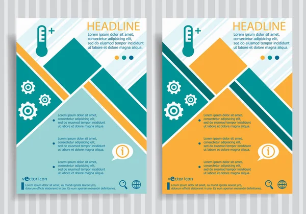 Thermometer web symbool op vector brochure flyer design lay-out te — Stockvector