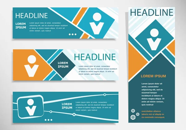 Yatay ve dikey afiş insan işareti. Modern afiş desi