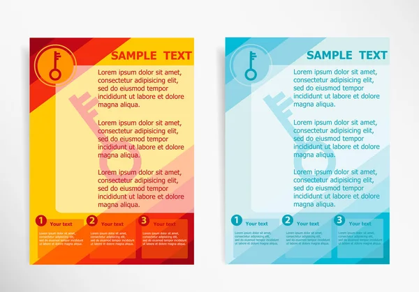 추상적인 벡터 현대 전단지에 열쇠 아이콘 — 스톡 벡터