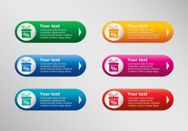 Hediye indirim kutusu ve Infographic tasarım şablonu, iş konsantrasyon