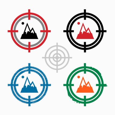 Dağ simgesini hedef simgeleri arka plan üzerinde