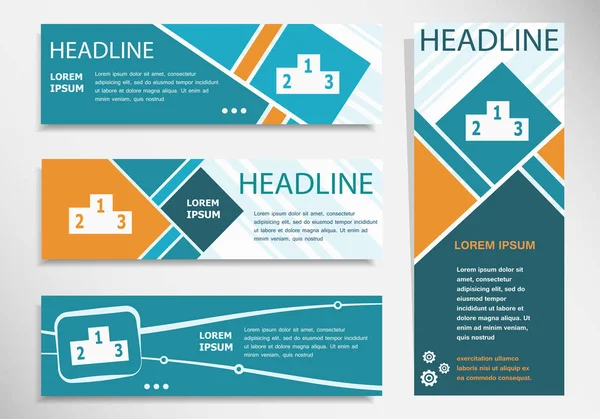 Icône du podium sportif sur bannière horizontale et verticale. Bann moderne — Image vectorielle