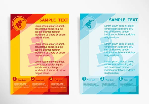 추상적인 벡터 현대 전단지에 핸드 트럭 — 스톡 벡터