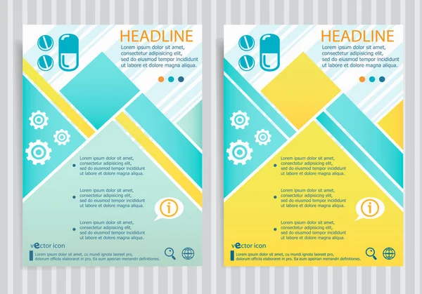 Simbolo della pillola sul modello di layout della brochure vettoriale . — Vettoriale Stock