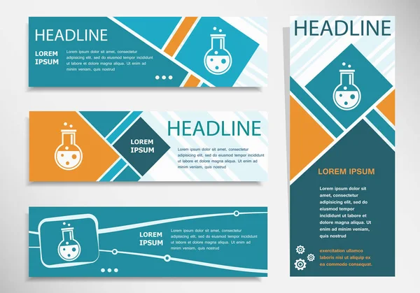Yatay ve dikey afiş cam ampul simgesi. Modern afiş