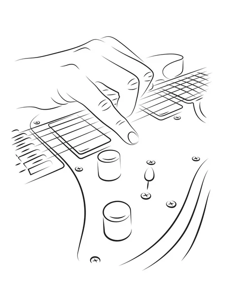 Hrát na elektrickou kytaru Stock Ilustrace