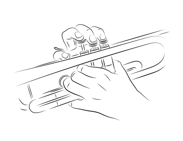 Playing trumpet illustration — ストックベクタ