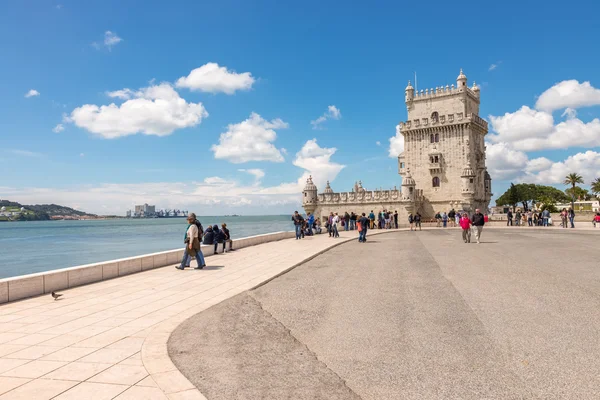 Torre Belem situada sobre el río Tajo en Lisboa — Foto de Stock