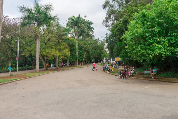 Gente disfrutando del Parque Aclimacao en Sao Paulo — Foto de Stock