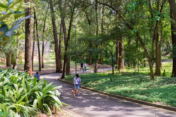 People enjoying the Aclimacao Park in Sao Paulo — Stock Photo, Image