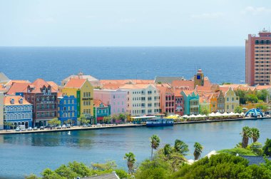 Görünümü Willemstad Curacao renkli cephe downtown