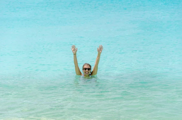 ชายหาดแกรนด์มีดที่สวยงามในแคริบเบียน — ภาพถ่ายสต็อก