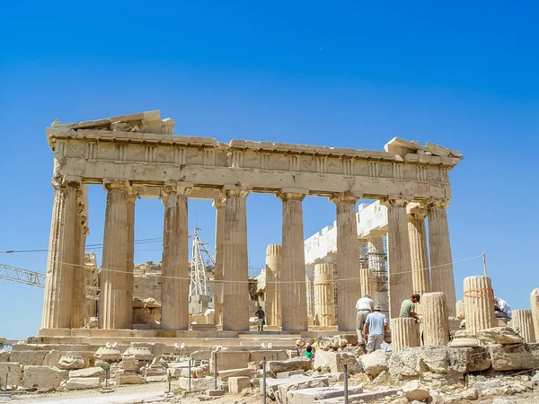 Vista esterna del tempio del Partenone all'Acropoli — Foto Stock