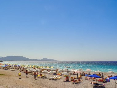 Yunanistan 'ın Rodos adasında Pebble Plajı